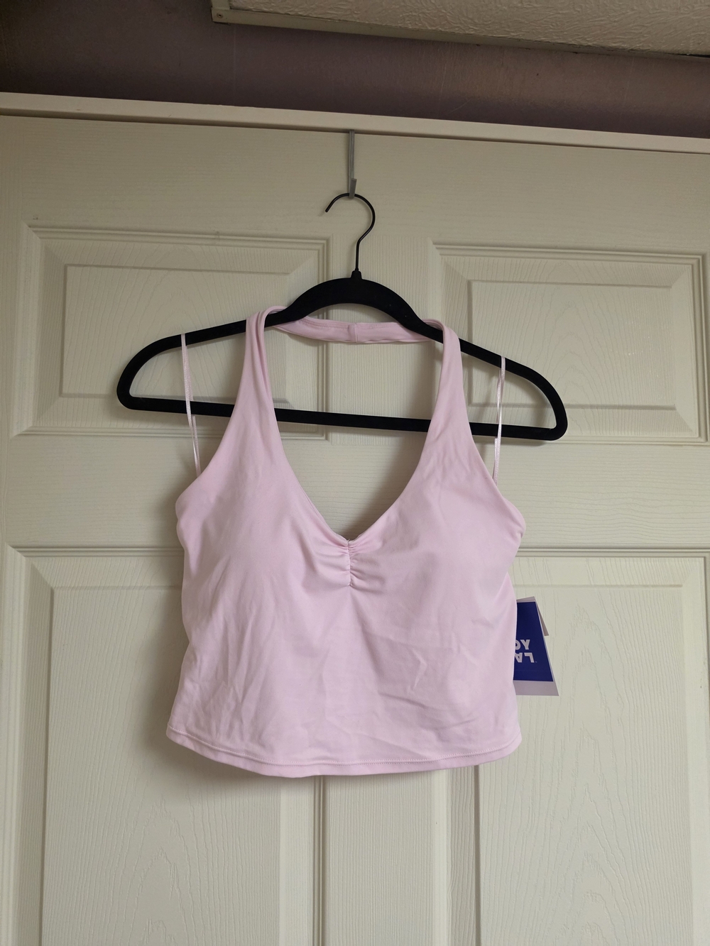 JoyLab Pale Pink V-Neck Cropped Halter Tank